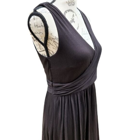 Loft -717 cross front and back black‎ dress faux wrap Women's Small - Picture 2 of 8